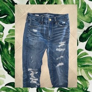 American Eagle Hi Rise Ripped Jeans